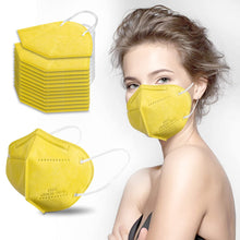 Load image into Gallery viewer, akgk KN95 Face Mask 50 PCS, Breathable Protection Masks, 5-Ply KN95 Yellow Masks, Cup Dust Safety Masks