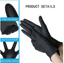 Load image into Gallery viewer, akgk Nitrile Gloves, 100 Pcs Disposable Black Nitrile Gloves Small, Cleaning Gloves for Cooking, Household & More, Powder-Free, Latex-Free