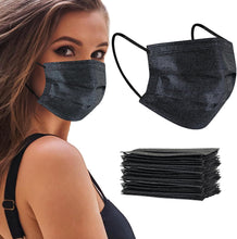 Load image into Gallery viewer, akgk 50Pcs Disposable Face Masks, 3 Ply Disposable Masks, Black Face Mask

