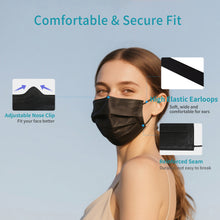 Load image into Gallery viewer, akgk 100Pcs Disposable Face Masks, Black Face Mask, 3 Ply Disposable Mask