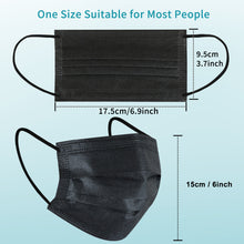 Load image into Gallery viewer, akgk 100Pcs Disposable Face Masks, Black Face Mask, 3 Ply Disposable Mask