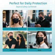 Load image into Gallery viewer, akgk 100Pcs Disposable Face Masks, Black Face Mask, 3 Ply Disposable Mask