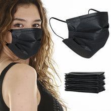 Load image into Gallery viewer, akgk Face Mask Disposable, Black Masks, 3 Ply Disposable Face Mask (200pcs, Black)