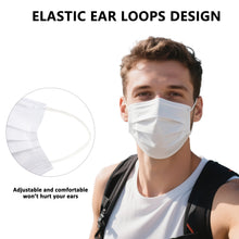 Load image into Gallery viewer, akgk 100PCS White Disposable Face Masks, 3-Ply Breathable White Face Mask For Adults
