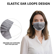 Load image into Gallery viewer, akgk 100PCS Grey Disposable Face Masks, 3-Ply Breathable Grey Face Mask For Adults