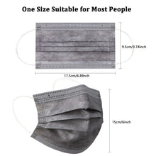 Load image into Gallery viewer, akgk 100PCS Grey Disposable Face Masks, 3-Ply Breathable Grey Face Mask For Adults