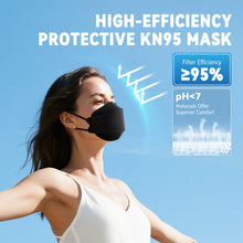 Load image into Gallery viewer, akgk KN95 Face Masks 50 Pack, Individually Wrapped, 5-Ply Disposable Black Face Mask Against PM 2.5 Smoke and Dust