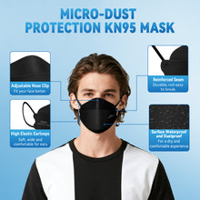 Load image into Gallery viewer, akgk KN95 Face Masks 50 Pack, Individually Wrapped, 5-Ply Disposable Black Face Mask Against PM 2.5 Smoke and Dust