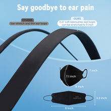 Load image into Gallery viewer, akgk KN95 Face Masks 50 Pack, Individually Wrapped, 5-Ply Disposable Black Face Mask Against PM 2.5 Smoke and Dust