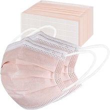 Load image into Gallery viewer, akgk Disposable Face Masks 100Pcs, 3 Layer Protective Face Mask Blush Pink Face Masks