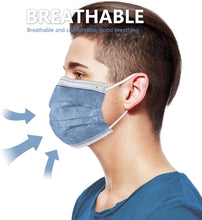 Load image into Gallery viewer, akgk Disposable Face Masks 100Pcs, 3 Layer Protective Face Mask Navy Blue Face Masks 100Pcs