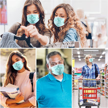 Load image into Gallery viewer, akgk Disposable Face Masks 100Pcs, 3 Layer Protective Face Mask Green Face Masks
