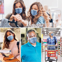 Load image into Gallery viewer, akgk Disposable Face Masks 100Pcs, 3 Layer Protective Face Mask Navy Blue Face Masks 100Pcs