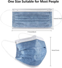 Load image into Gallery viewer, akgk Disposable Face Masks 100Pcs, 3 Layer Protective Face Mask Navy Blue Face Masks 100Pcs