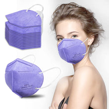 Load image into Gallery viewer, akgk KN95 Face Mask 50 PCS, Breathable Protection Masks, 5-Ply KN95 Purple Masks, Cup Dust Safety Masks