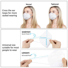 Load image into Gallery viewer, akgk KN95 Face Mask 50 PCS, Breathable Protection Masks, 5-Ply KN95 White Masks, Cup Dust Safety Masks