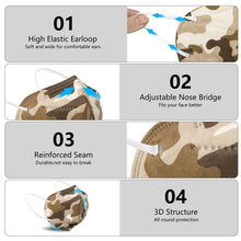Load image into Gallery viewer, akgk KN95 Face Mask 50 PCS, Breathable Protection Masks, 5-Ply KN95 Camo Masks, Cup Dust Safety Masks