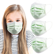 Load image into Gallery viewer, akgk Kids Disposable Face Mask Protective Childrens Green Safety Masks 100PCS
