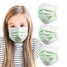 Load image into Gallery viewer, akgk Kids Disposable Face Mask Protective Childrens Green Safety Masks 100PCS