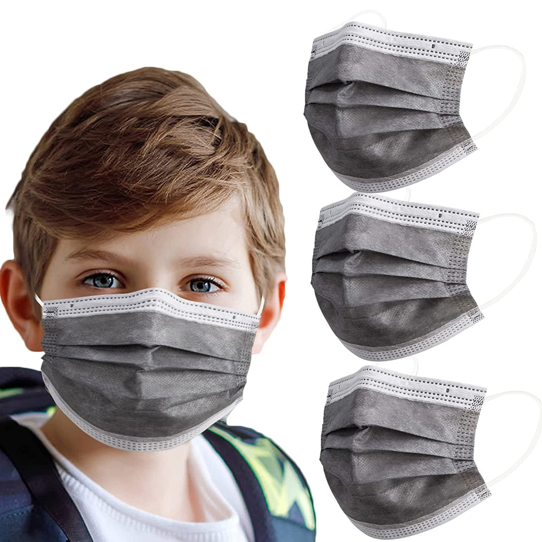 akgk Kids Disposable Face Mask Protective Childrens Grey Safety Masks 100PCS