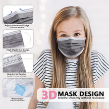 Load image into Gallery viewer, akgk Kids Disposable Face Mask Protective Childrens Grey Safety Masks 100PCS