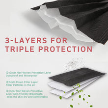 Load image into Gallery viewer, akgk Kids Disposable Face Mask Protective Childrens Black Safety Masks 100PCS