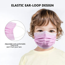 Load image into Gallery viewer, akgk Kids Disposable Face Mask Protective Childrens Pink Safety Masks 100PCS