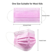 Load image into Gallery viewer, akgk Kids Disposable Face Mask Protective Childrens Pink Safety Masks 100PCS
