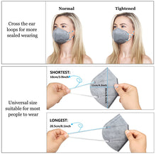 Load image into Gallery viewer, akgk KN95 Face Mask 50 PCS, Breathable Protection Masks, 5-Ply KN95 Grey Masks, Cup Dust Safety Masks