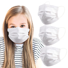 Load image into Gallery viewer, akgk Kids Disposable Face Mask Protective Childrens White Safety Masks 100PCS