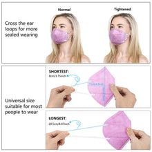 Load image into Gallery viewer, akgk KN95 Face Mask 50 PCS, Breathable Protection Masks, 5-Ply KN95 Hot Pink Masks, Cup Dust Safety Masks