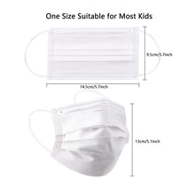 Load image into Gallery viewer, akgk Kids Disposable Face Mask Protective Childrens White Safety Masks 100PCS