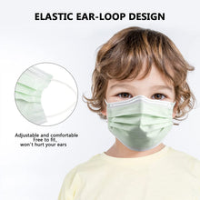 Load image into Gallery viewer, akgk Kids Disposable Face Mask Protective Childrens Green Safety Masks 100PCS