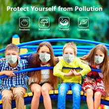 Load image into Gallery viewer, akgk Kids Disposable Face Mask Protective Childrens Green Safety Masks 100PCS