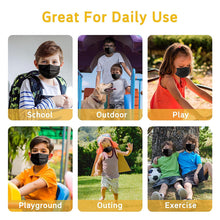 Load image into Gallery viewer, akgk Kids Disposable Face Mask Protective Childrens Black Safety Masks 100PCS