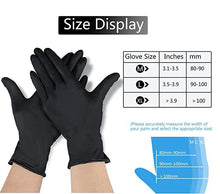 Load image into Gallery viewer, akgk Nitrile Gloves, 100 Pcs Disposable Black Nitrile Gloves X-Large, Cleaning Gloves for Cooking, Household & More, Powder-Free, Latex-Free