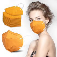Load image into Gallery viewer, akgk KN95 Face Mask 50 PCS, Breathable Protection Masks, 5-Ply KN95 Orange Masks, Cup Dust Safety Masks