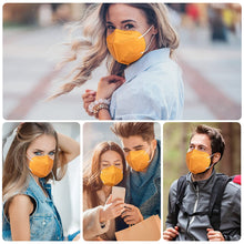 Load image into Gallery viewer, akgk KN95 Face Mask 50 PCS, Breathable Protection Masks, 5-Ply KN95 Orange Masks, Cup Dust Safety Masks
