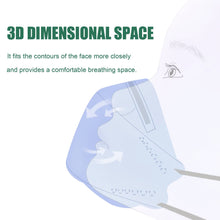 Load image into Gallery viewer, akgk KN95 Face Masks 100 Pack, Individually Wrapped, 5-Ply Disposable Multicolor Face Mask Against PM 2.5 Smoke and Dust

