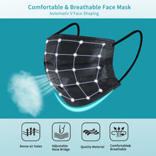 Load image into Gallery viewer, akgk 100Pcs Disposable Face Masks, Black Face Mask, 3 Ply Disposable Mask
