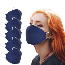 Load image into Gallery viewer, akgk KN95 Face Masks 100 Pack, Individually Wrapped, 5-Ply Disposable Navy Blue Face Mask Against PM 2.5 Smoke and Dust
