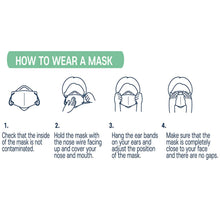 Load image into Gallery viewer, akgk KN95 Face Masks 100 Pack, Individually Wrapped, 5-Ply Disposable Mint Green Face Mask Against PM 2.5 Smoke and Dust
