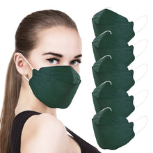 Load image into Gallery viewer, akgk KN95 Face Masks 100 Pack, Individually Wrapped, 5-Ply Disposable Dark Green Face Mask Against PM 2.5 Smoke and Dust
