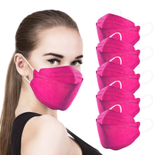 Load image into Gallery viewer, akgk KN95 Face Masks 100 Pack, Individually Wrapped, 5-Ply Disposable Hot Pink Face Mask Against PM 2.5 Smoke and Dust
