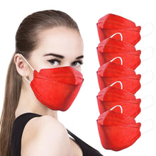 Load image into Gallery viewer, akgk KN95 Face Masks 100 Pack, Individually Wrapped, 5-Ply Disposable Red Face Mask Against PM 2.5 Smoke &amp; Dust, Filtration Efficiency 95%
