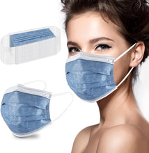 Load image into Gallery viewer, akgk Disposable Face Masks 100Pcs, 3 Layer Protective Face Mask Navy Blue Face Masks 100Pcs
