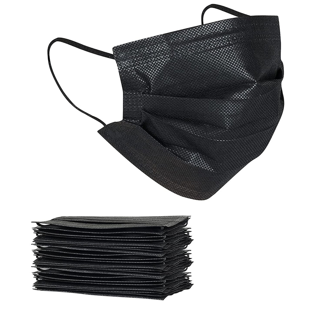 akgk Face Mask Disposable, Black Masks, 3 Ply Disposable Face Mask (200pcs, Black)